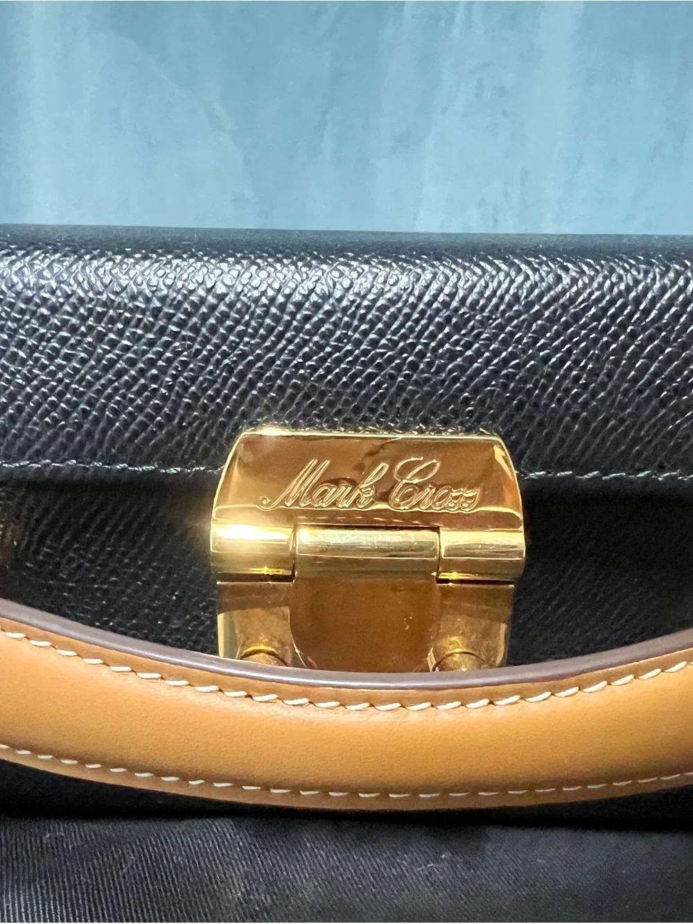 Mark Cross Box Leather Bag Black
